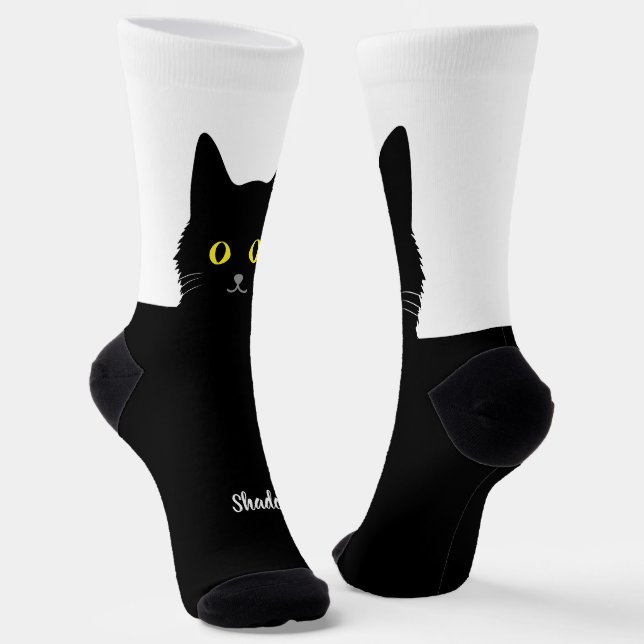 Chaussette Chaussettes Chat Noir Cadeau pour les Amateurs de  (Angulaire)