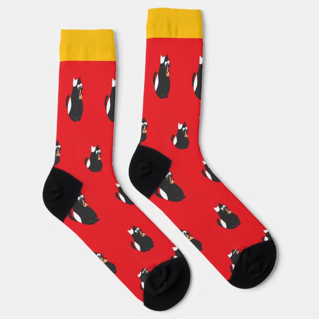 Chaussette Chaussettes Chat Pizza (Droite)