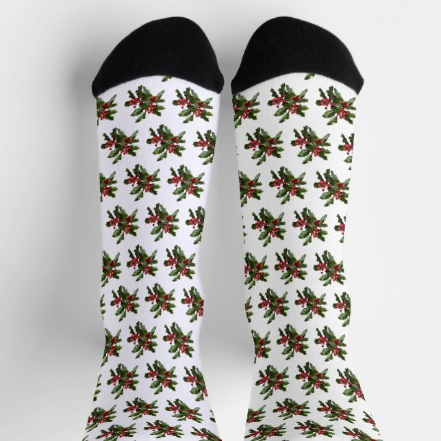Chaussette Chaussettes - Christmas Holly (Haut)