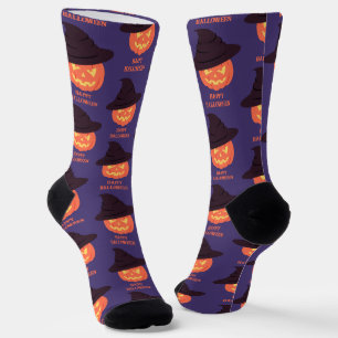 Chaussette Chaussettes Citrouille rétro "Happy Halloween" - V