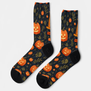 Chaussette chaussettes citrouilles halloween