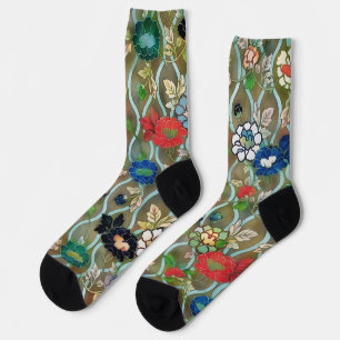 Chaussette Chaussettes colorées Art Floral vintage