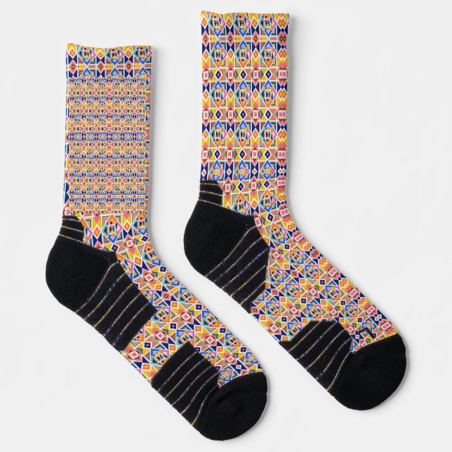 Chaussette Chaussettes colorées avec des motifs géométriques  (Droite)