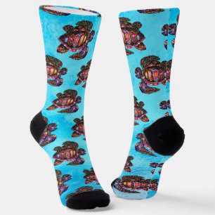 Chaussette Chaussettes colorées de tortues de mer