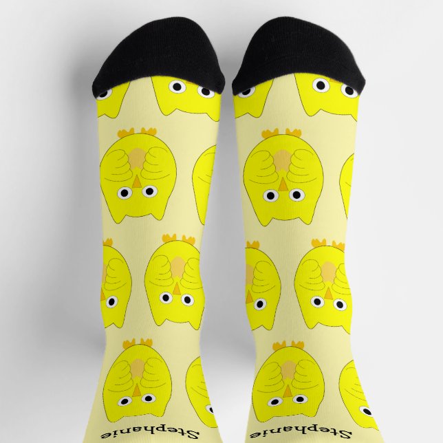 Chaussette Chaussettes Conception de Chouette Jaune (Haut)