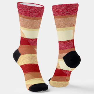 Chaussette Chaussettes Couleurs d'Automne avec Rayures Croisé