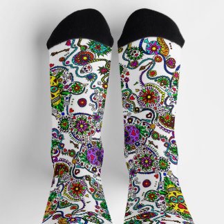 Chaussette Chaussettes Crâne Coloré Jour Des Morts