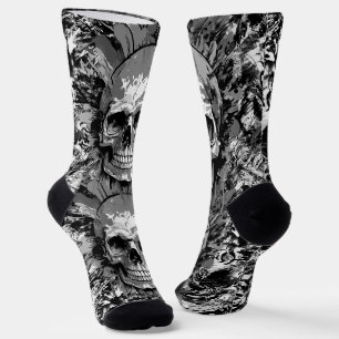 Chaussette Chaussettes crâne et os - Chaussettes crâniennes