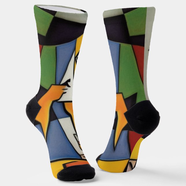 Chaussette Chaussettes Cubistes Abstraites (Angulaire)