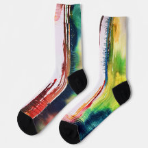 Chaussettes d'art aquarelle abstraites