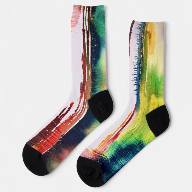 Chaussette Chaussettes d'art aquarelle abstraites (Gauche)