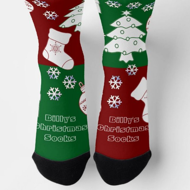 Chaussette Chaussettes d'art de Noël personnalisées (Créateur téléchargé)