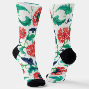 Chaussette Chaussettes d'art florales de style vintage