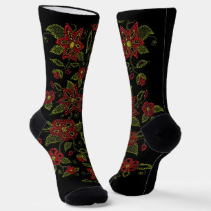Chaussette Chaussettes d'art métis Chaussettes de perlage aut