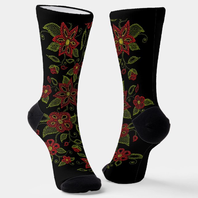 Chaussette Chaussettes d'art métis Chaussettes de perlage aut (Angulaire)