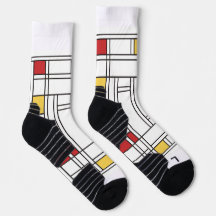 Chaussettes d'art moderne de style mondrien