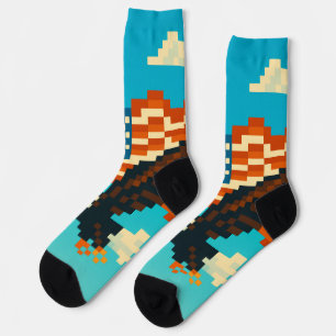 Chaussette Chaussettes d'art Pixel d'aigle américain