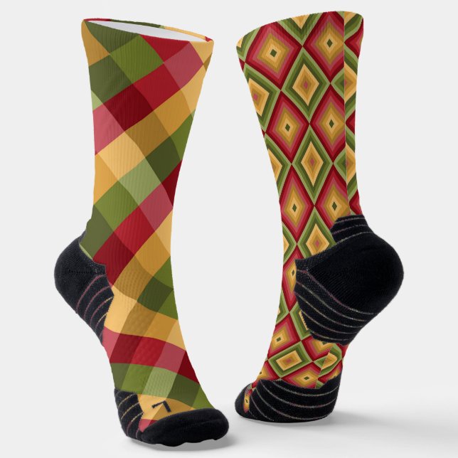 Chaussette Chaussettes D'Athlétisme Amusantes, Coloré Fâcheux (Angulaire)