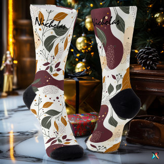 Chaussette Chaussettes d'automne rustiques avec Feuilles et p