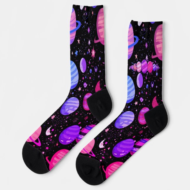 Chaussette Chaussettes d'aventure Galaxy - Astronaut amusant  (Gauche)