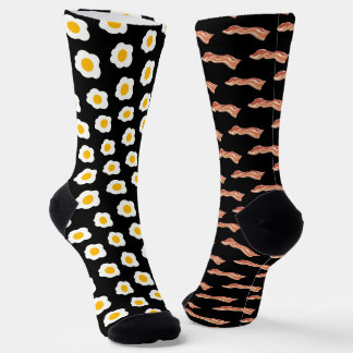 Chaussette Chaussettes de bacon et d'oeufs non assorties