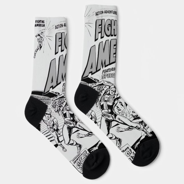 Chaussette Chaussettes de bande dessinée d'action 'Fighting A (Droite)