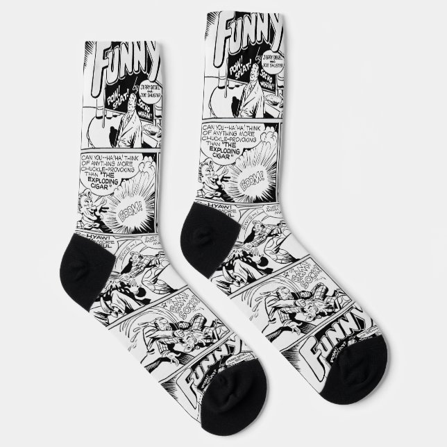 Chaussette Chaussettes de bande dessinée d'action 'FUNNYMAN'  (Droite)