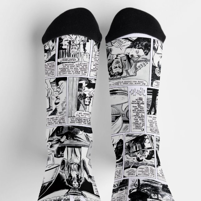 Chaussette Chaussettes de bande dessinée d'horreur Vampire's  (Haut)