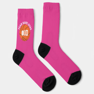 Chaussette Chaussettes de basketball rose équipe joueur sport