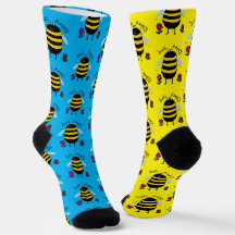 Chaussettes de Bee Happy Cartoon Bee