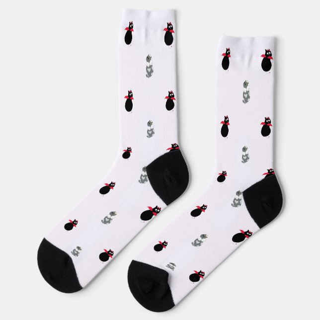 Chaussette Chaussettes de chat ange vs diable (Gauche)