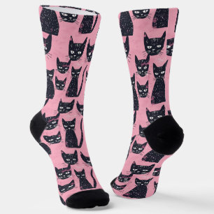 Chaussette Chaussettes de chat Noir amusantes