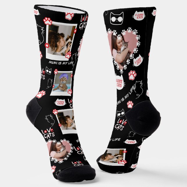Chaussette Chaussettes de chat personnalisées avec photo - An (Angulaire)