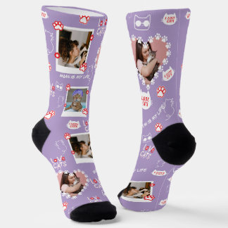 Chaussette Chaussettes de chat personnalisées avec photo - An