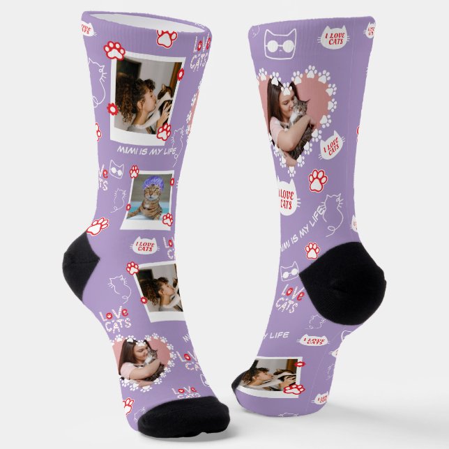 Chaussette Chaussettes de chat personnalisées avec photo - An (Angulaire)