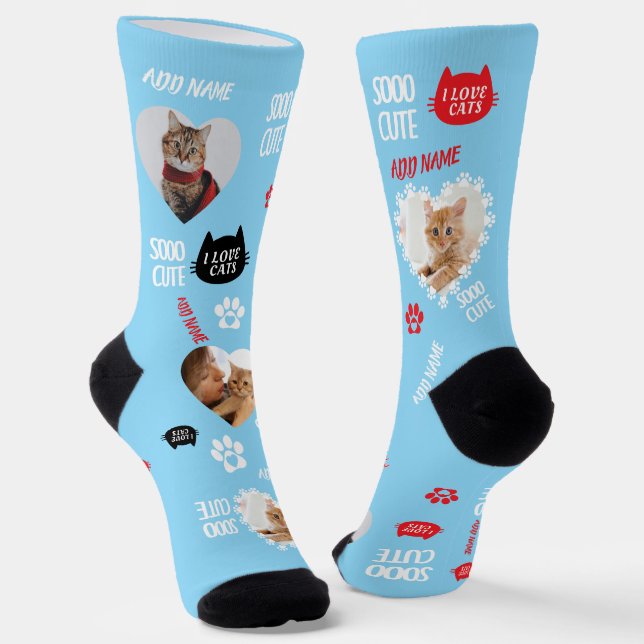 Chaussette Chaussettes de chat personnalisées Photo pour les  (Angulaire)
