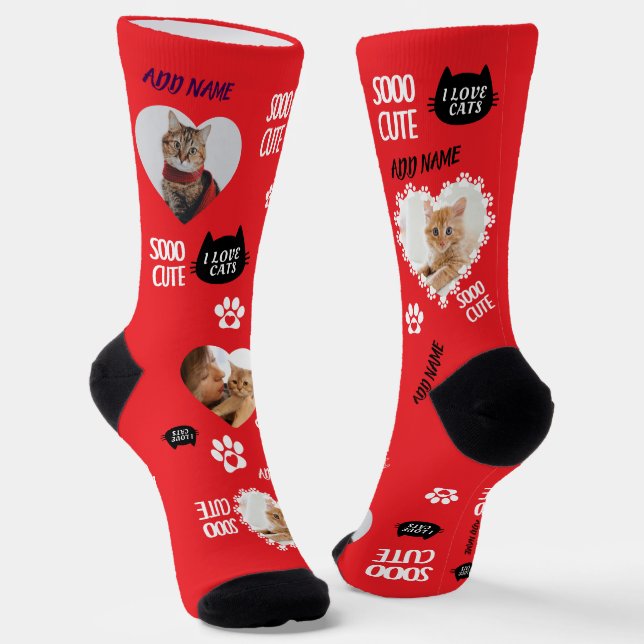 Chaussette Chaussettes de chat personnalisées Photo pour les  (Angulaire)