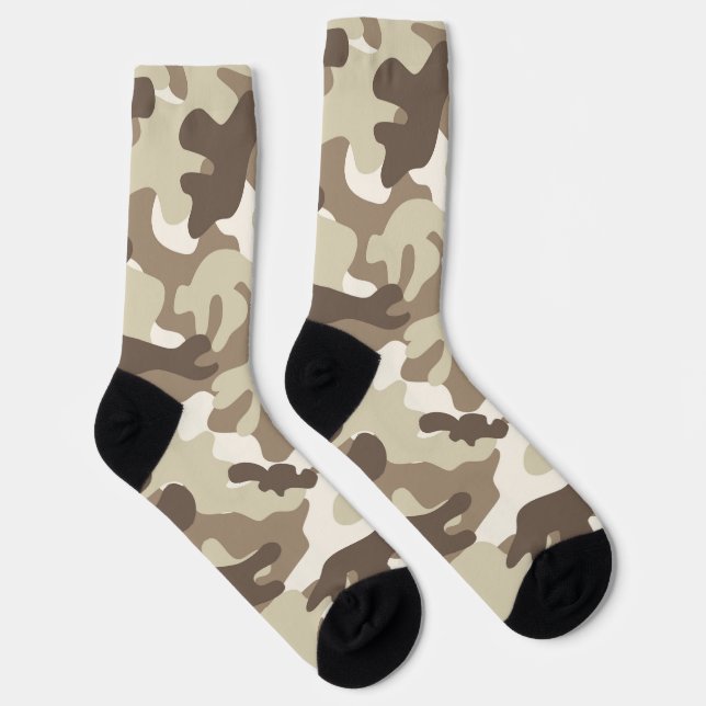 Chaussette Chaussettes de conception de camouflage Brown, Tan (Droite)
