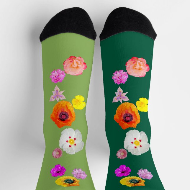 Chaussette Chaussettes de conception florale aérienne vibrant (Haut)