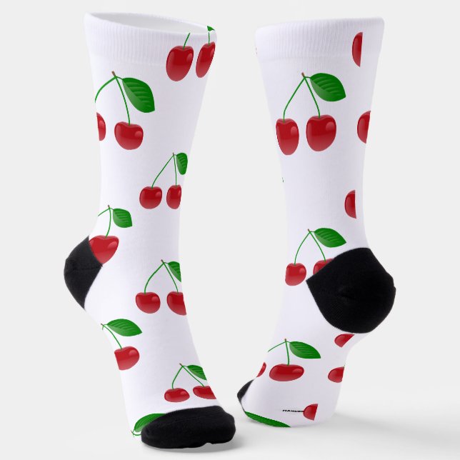 Chaussette Chaussettes de conception personnalisée Cerises HA (Angulaire)
