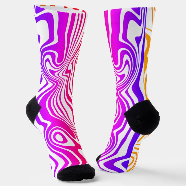 Chaussette Chaussettes de couleurs à rayures ondulées (Angulaire)