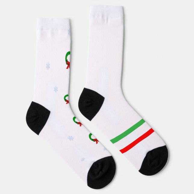 Chaussette Chaussettes de crew à couronne de Noël et flocon d (Droite)