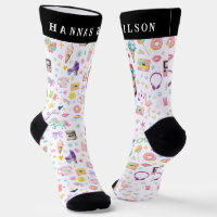 Chaussettes de Crew avec Nom Personnalisé et Icône