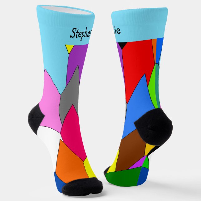 Chaussette Chaussettes de design Art Déco multicolores (Angulaire)