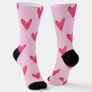 Chaussette Chaussettes de équipage à coeurs roses mignons des