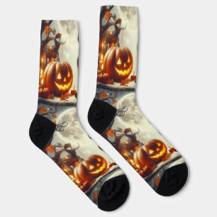 Chaussette Chaussettes de équipage à impression de citrouille