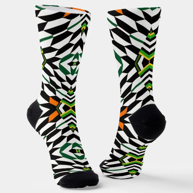 Chaussette Chaussettes de équipage à l'allure tribale bohème  (Angulaire)