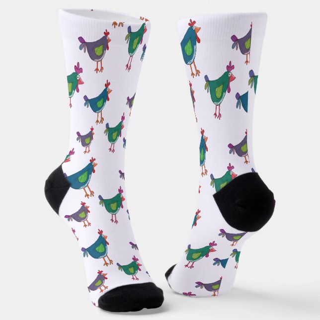 Chaussette Chaussettes de équipage à motif de poulet drôle (Angulaire)