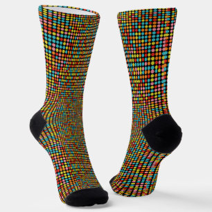 Chaussette Chaussettes de équipage cercles d'Op Art colorés R