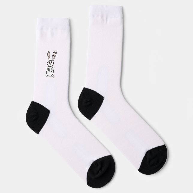Chaussette chaussettes de équipage de Lapin de figdewdrops (Droite)